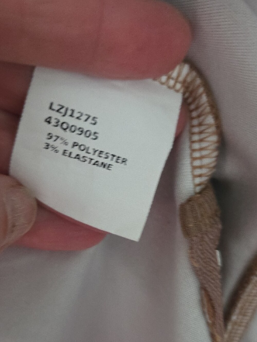 chic Tan Crewneck Sweatshirt with White Layered Hem - Picture 6 of 9